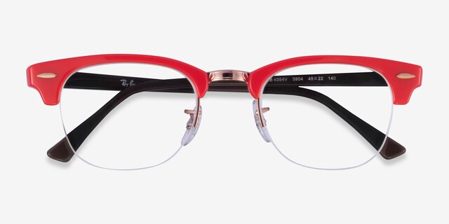 Ray-Ban RB4354V Red Rose Gold AcetateEyeglass Frames from EyeBuyDirect, Closed View