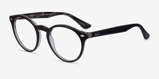 Ray-Ban RB5376 Black Tortoise AcetateEyeglass Frames from EyeBuyDirect, Angle View
