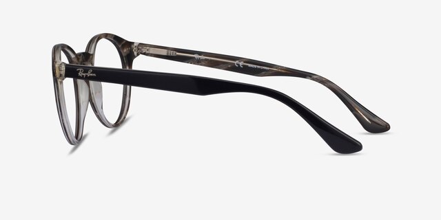 Ray-Ban RB5376 Black Tortoise AcetateEyeglass Frames from EyeBuyDirect, Side View