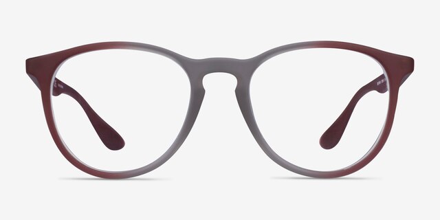 Ray-Ban RB7046 Gray Red PlasticEyeglass Frames from EyeBuyDirect, Front View