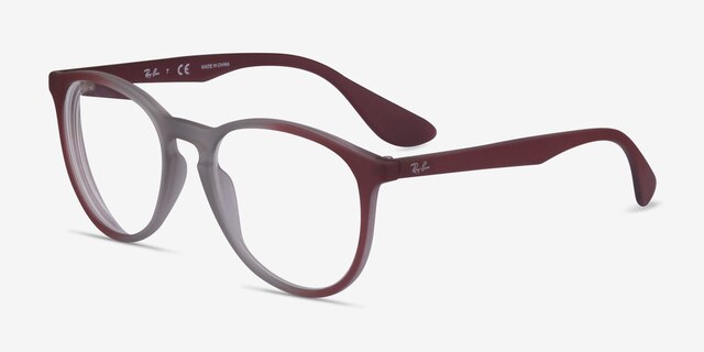 Ray-Ban RB7046 Gray Red PlasticEyeglass Frames from EyeBuyDirect, Angle View