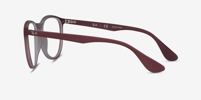 Ray-Ban RB7046 Gray Red PlasticEyeglass Frames from EyeBuyDirect, Side View