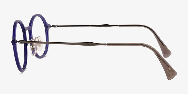Ray-Ban RB7087 Lightray Transparent Blue Purple MetalEyeglass Frames from EyeBuyDirect, Side View