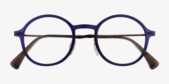 Ray-Ban RB7087 Lightray Transparent Blue Purple MetalEyeglass Frames from EyeBuyDirect, Closed View