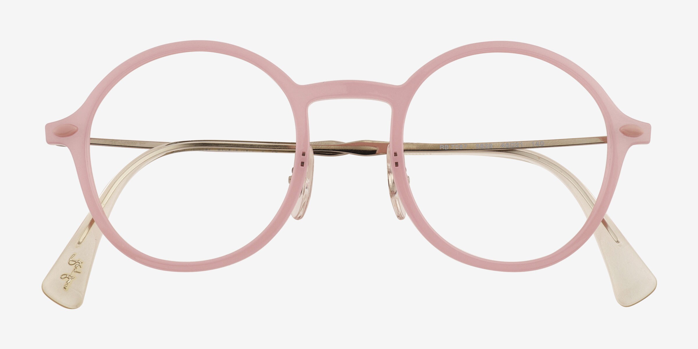 Pink circle frame ray bans Ray-Ban Junior Round RJ 9547S 291/8H Childs Frame Sunglasses  main image 2