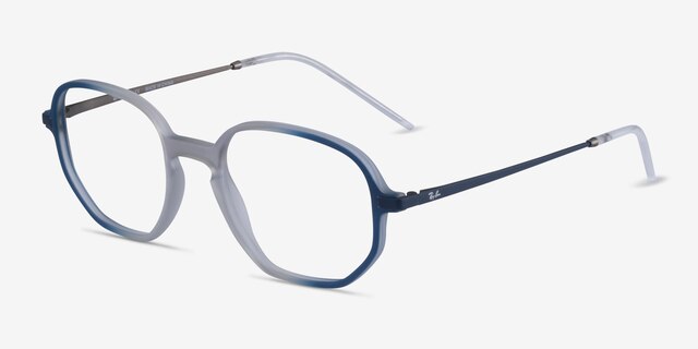 Ray-Ban RB7152 Clear Blue MetalEyeglass Frames from EyeBuyDirect, Angle View