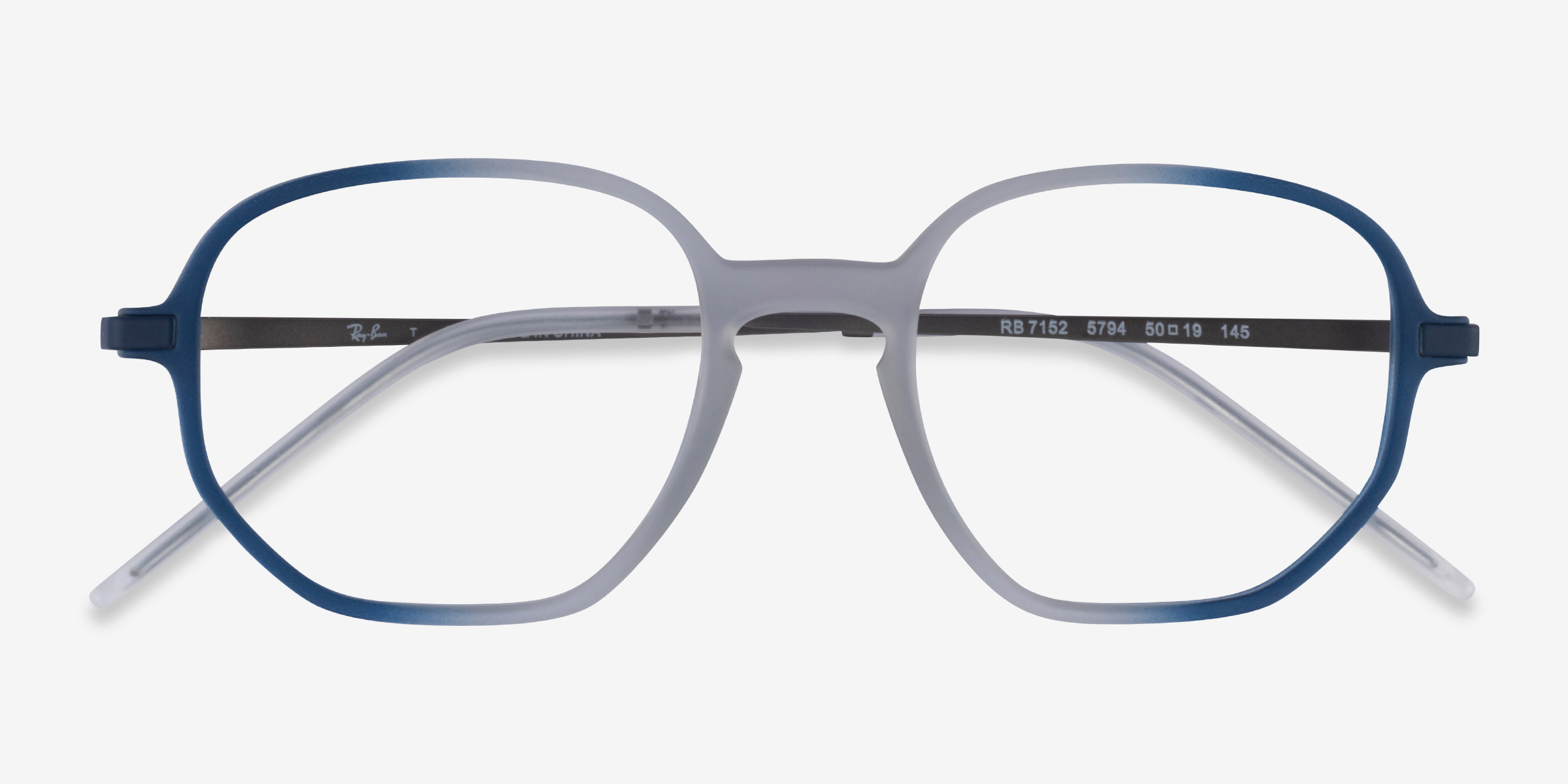 Ray-Ban RB7152 - Geometric Clear Blue Frame Eyeglasses | Eyebuydirect