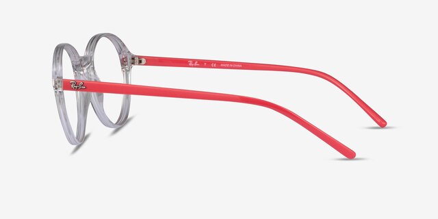 Ray-Ban RB7173 Clear Pink PlasticEyeglass Frames from EyeBuyDirect, Side View