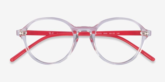 Ray-Ban RB7173 Clear Pink PlasticEyeglass Frames from EyeBuyDirect, Closed View