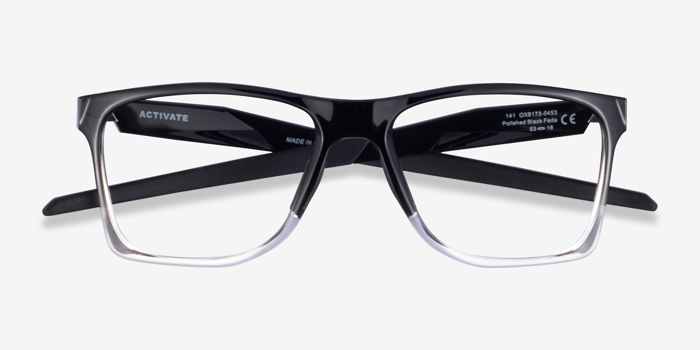 額縁 AYK/ A3size order made Oakley Activate - Square Black Clear Frame Glasses For Women
