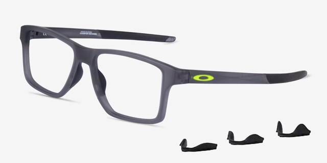 Oakley Chamfer Squared Gray PlasticEyeglass Frames from EyeBuyDirect, Angle View