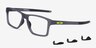 Oakley Chamfer Squared Gray PlasticEyeglass Frames from EyeBuyDirect, Angle View