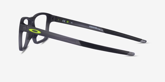 Oakley Chamfer Squared Gray PlasticEyeglass Frames from EyeBuyDirect, Side View