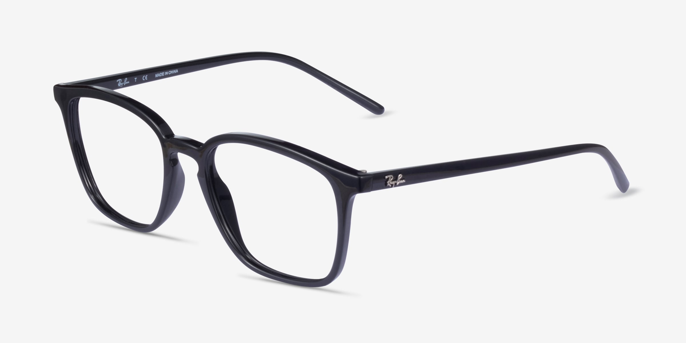 Ray-Ban RB7185 - Square Black Frame Eyeglasses | Eyebuydirect