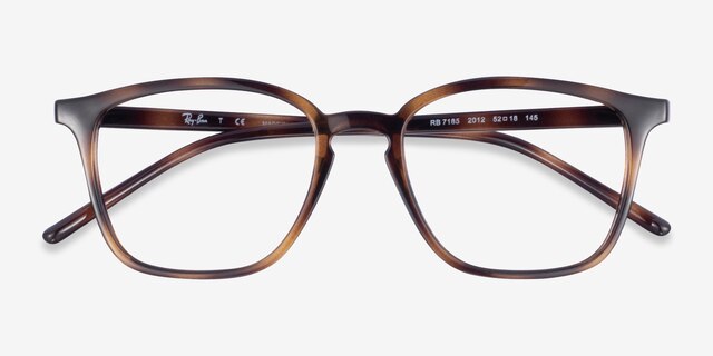 Ray-Ban RB7185 Tortoise PlasticEyeglass Frames from EyeBuyDirect, Closed View