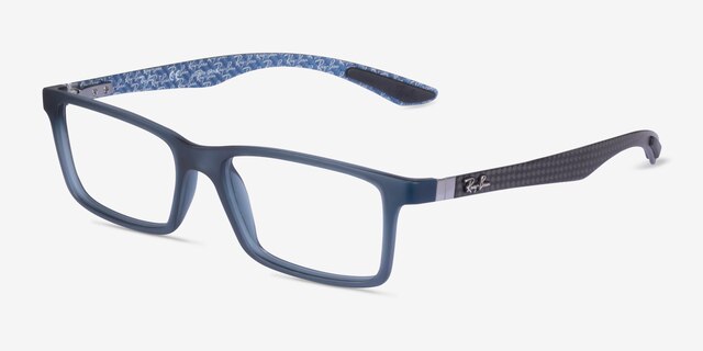 Ray-Ban RB8901 Blue PlasticEyeglass Frames from EyeBuyDirect, Angle View