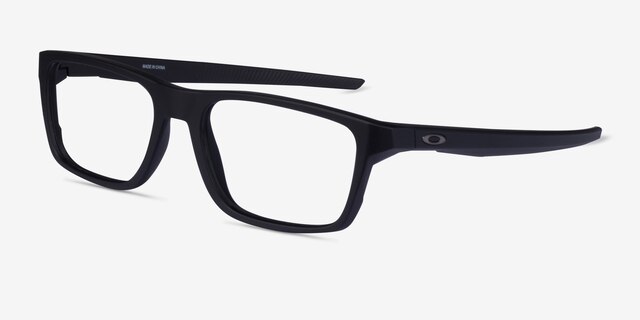 Oakley Port Bow Satin Black PlasticEyeglass Frames from EyeBuyDirect, Angle View