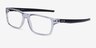 Oakley Port Bow Polished Clear PlasticEyeglass Frames from EyeBuyDirect, Angle View