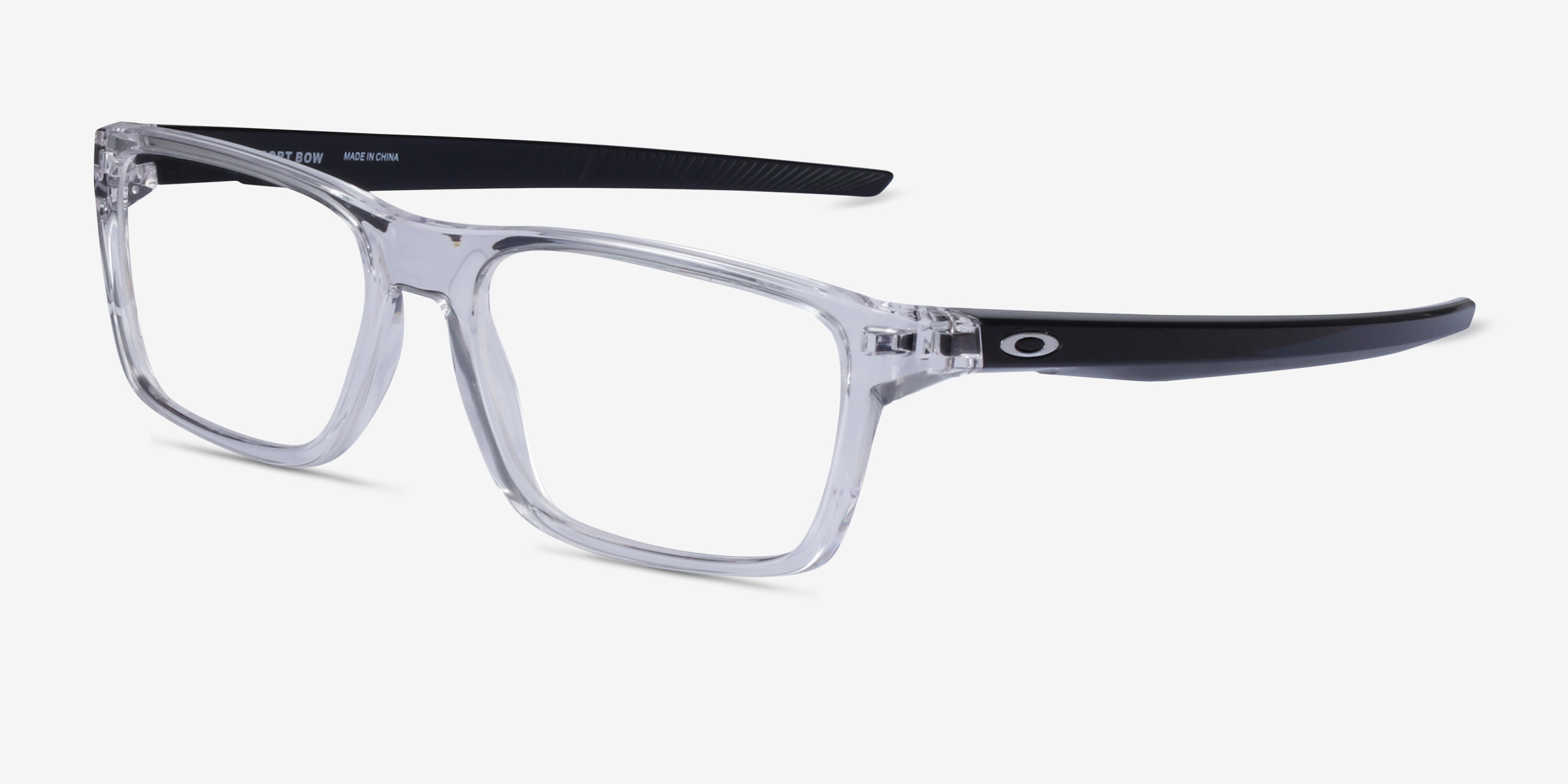Oakley Port Bow - Rectangle Polished Clear Frame Glasses For Men ...