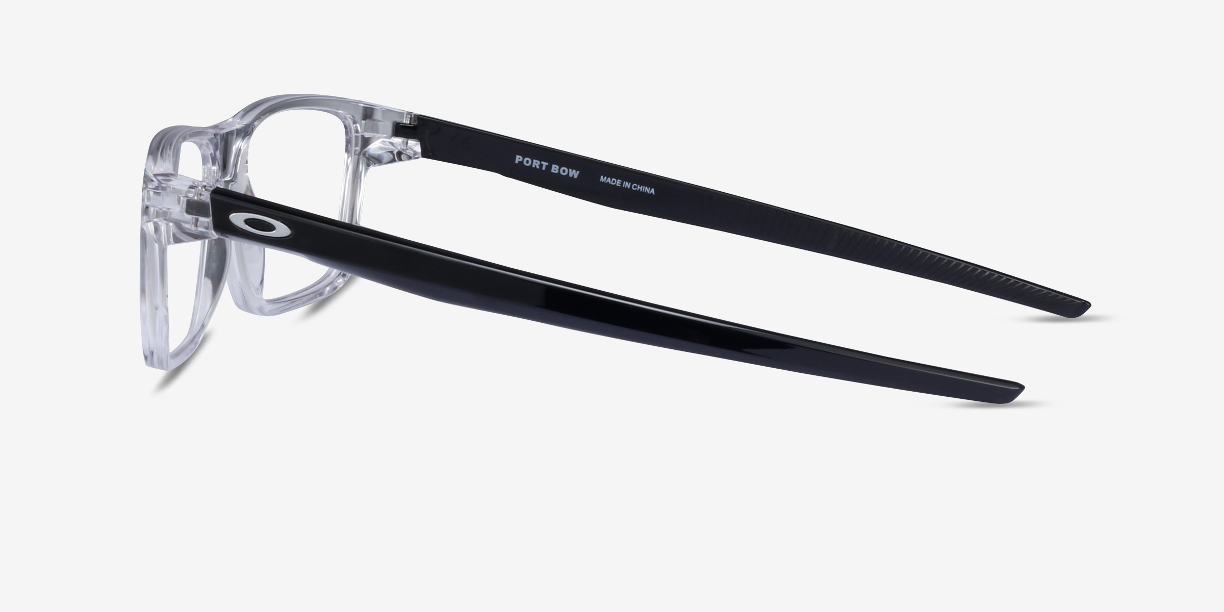 Oakley Port Bow - Rectangle Polished Clear Frame Glasses For Men ...