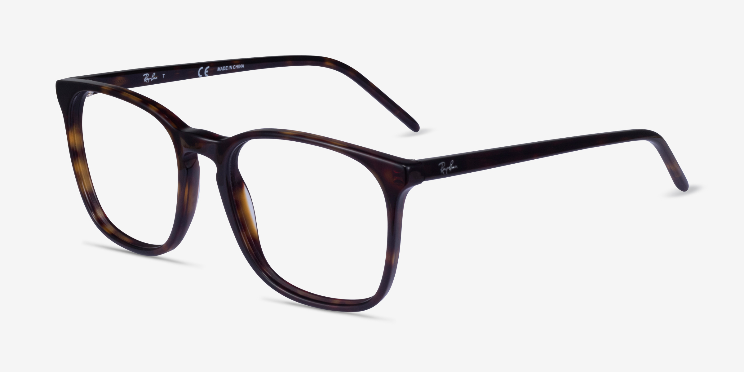 RayBan RB5387 Carré Écaille Noire Monture de vue