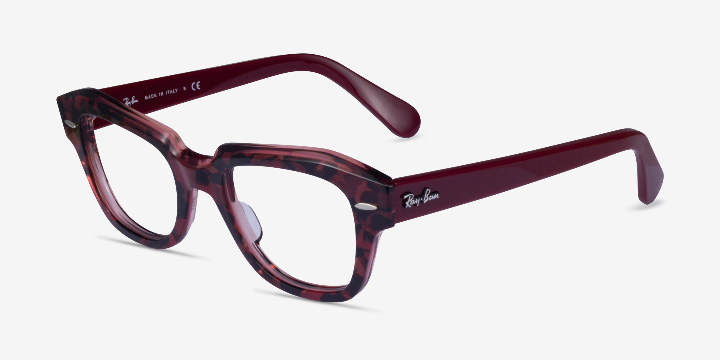 Ray-Ban RB5486 - Geometric Tortoise Red Frame Eyeglasses | Eyebuydirect