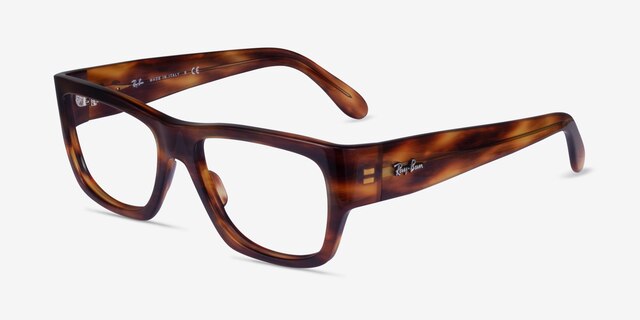 Ray-Ban Nomad Wayfarer Striped Tortoise AcetateEyeglass Frames from EyeBuyDirect, Angle View