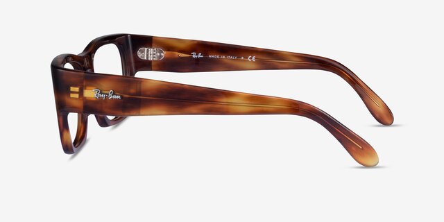 Ray-Ban Nomad Wayfarer Striped Tortoise AcetateEyeglass Frames from EyeBuyDirect, Side View