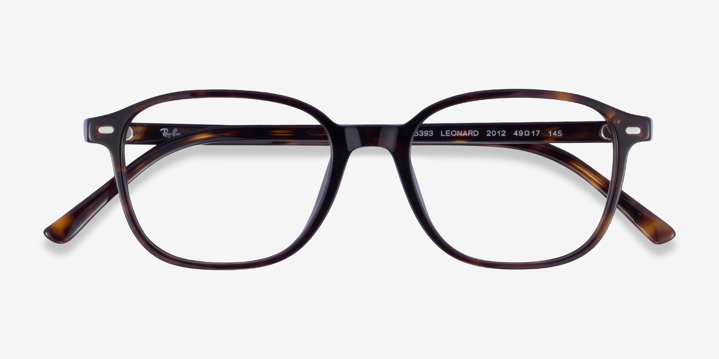 Ray-Ban RB5393 Leonard - Square Tortoise Frame Eyeglasses ...