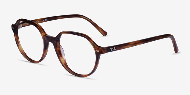 Ray-Ban RB5395 Thalia Striped AcetateEyeglass Frames from EyeBuyDirect, Angle View