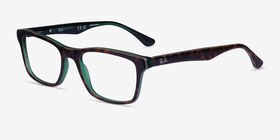 Ray-Ban RB5279 Tortoise Green Acétate Montures de lunettes de vue d'EyeBuyDirect, Vue d'Angle