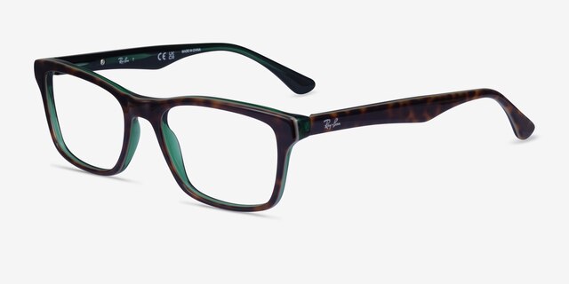 Ray-Ban RB5279 Tortoise Green AcetateEyeglass Frames from EyeBuyDirect, Angle View