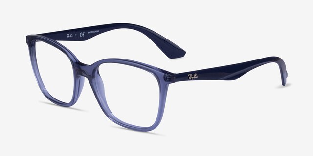 Ray-Ban RB7066 Transparent Violet PlasticEyeglass Frames from EyeBuyDirect, Angle View