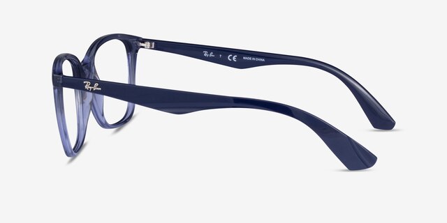 Ray-Ban RB7066 Transparent Violet PlasticEyeglass Frames from EyeBuyDirect, Side View