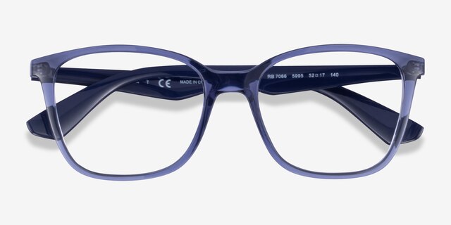 Ray-Ban RB7066 Transparent Violet PlasticEyeglass Frames from EyeBuyDirect, Closed View