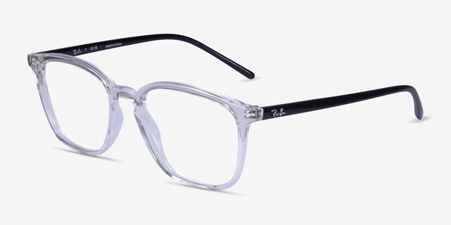 Ray-Ban RB7185 Transparent PlasticEyeglass Frames from EyeBuyDirect, Angle View