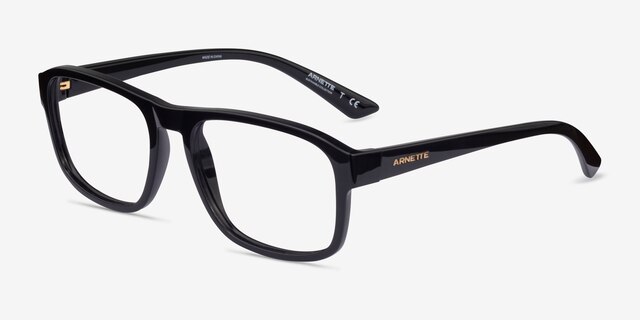 ARNETTE Bobby Shiny Black PlasticEyeglass Frames from EyeBuyDirect, Angle View