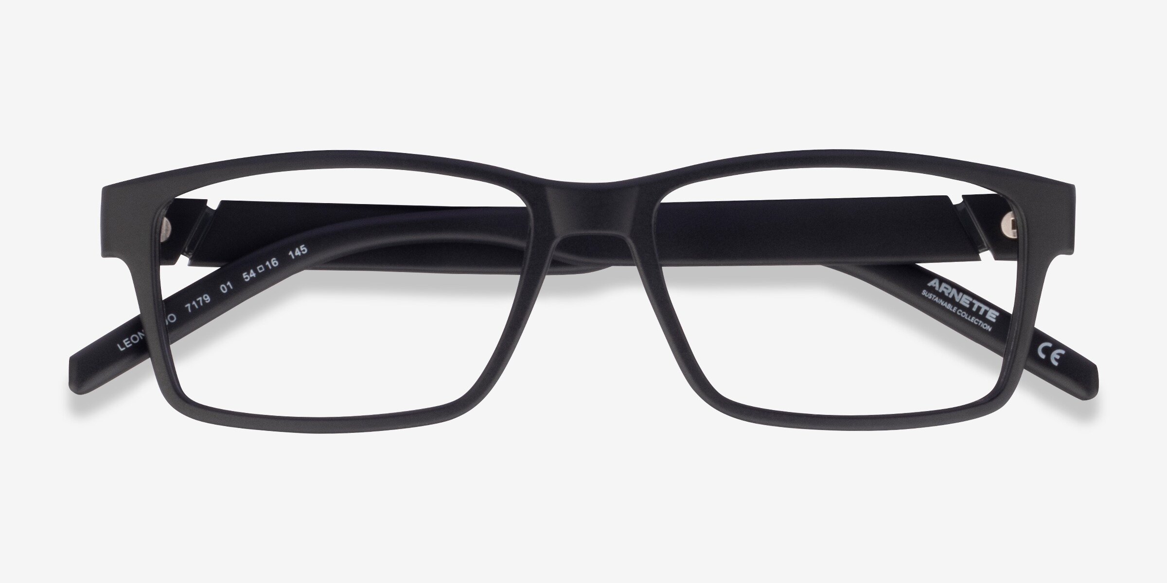 ARNETTE Leonardo - Rectangle Matte Black Frame Eyeglasses ARNETTE Leonardo - Rectangle Matte Black Frame Eyeglasses