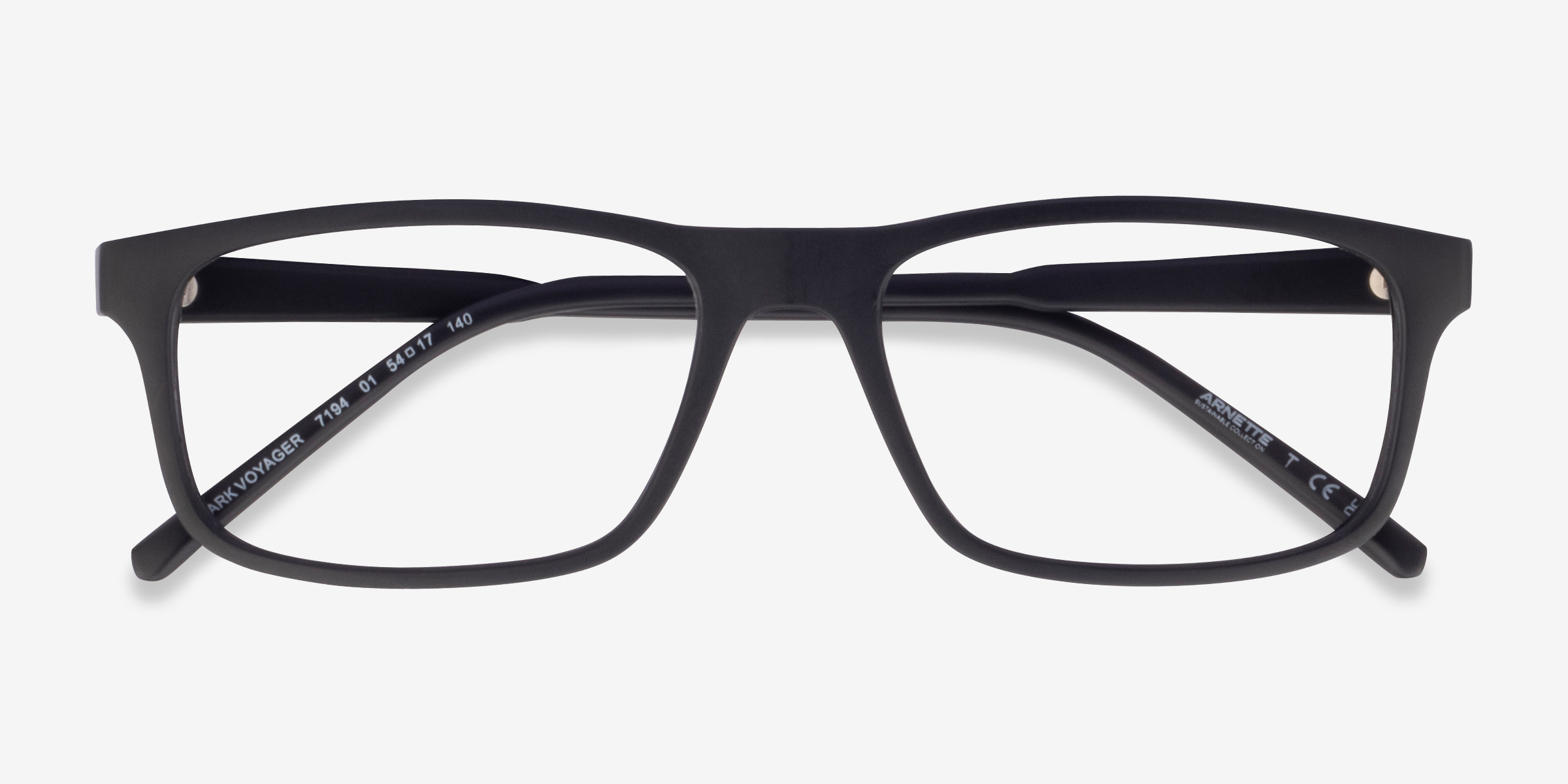 ARNETTE Dark Voyager - Rectangle Matte Black Frame Eyeglasses ...