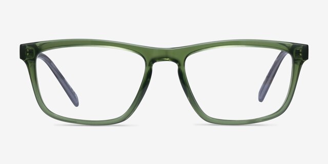 ARNETTE Roboto Transparent Military Green PlasticEyeglass Frames from EyeBuyDirect, Front View
