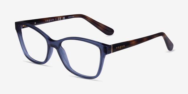 Vogue Eyewear VO2998 Transparent Blue PlasticEyeglass Frames from EyeBuyDirect, Angle View