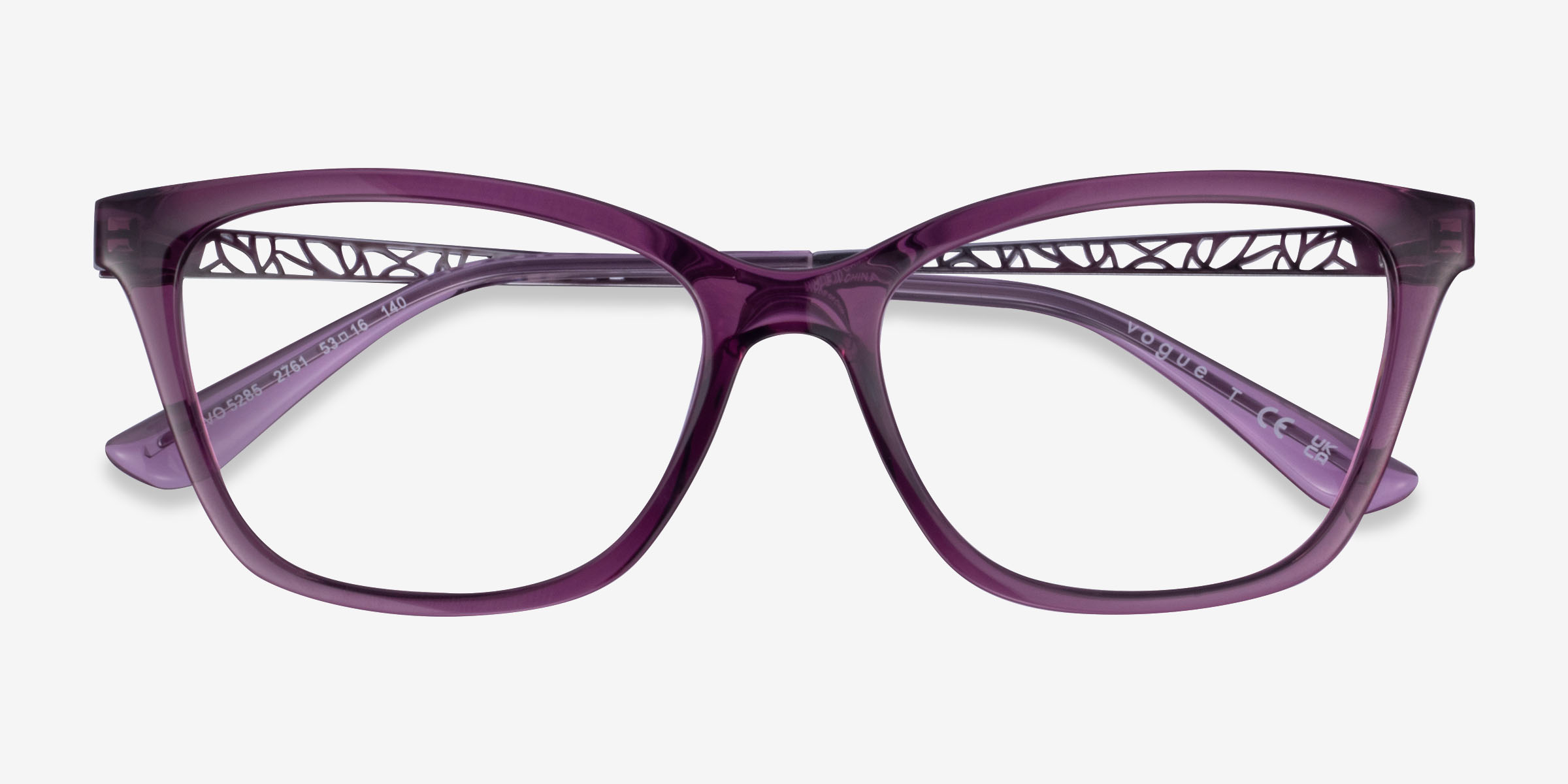 Vogue Eyewear VO5285 - Cat Eye Transparent Purple Frame Glasses For ...