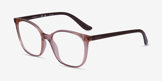 Vogue Eyewear VO5356 Transparent Beige PlasticEyeglass Frames from EyeBuyDirect, Angle View