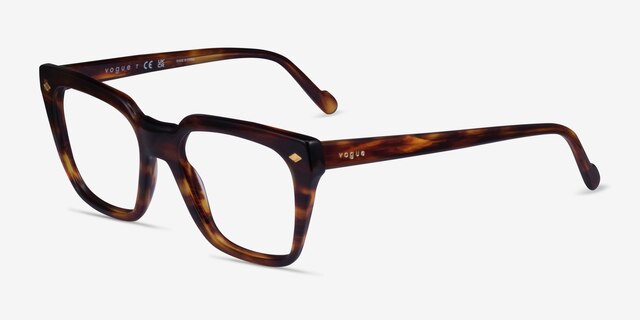 Vogue Eyewear VO5371 Striped Tortoise AcetateEyeglass Frames from EyeBuyDirect, Angle View