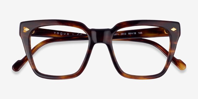 Vogue Eyewear VO5371 Striped Tortoise AcetateEyeglass Frames from EyeBuyDirect, Closed View