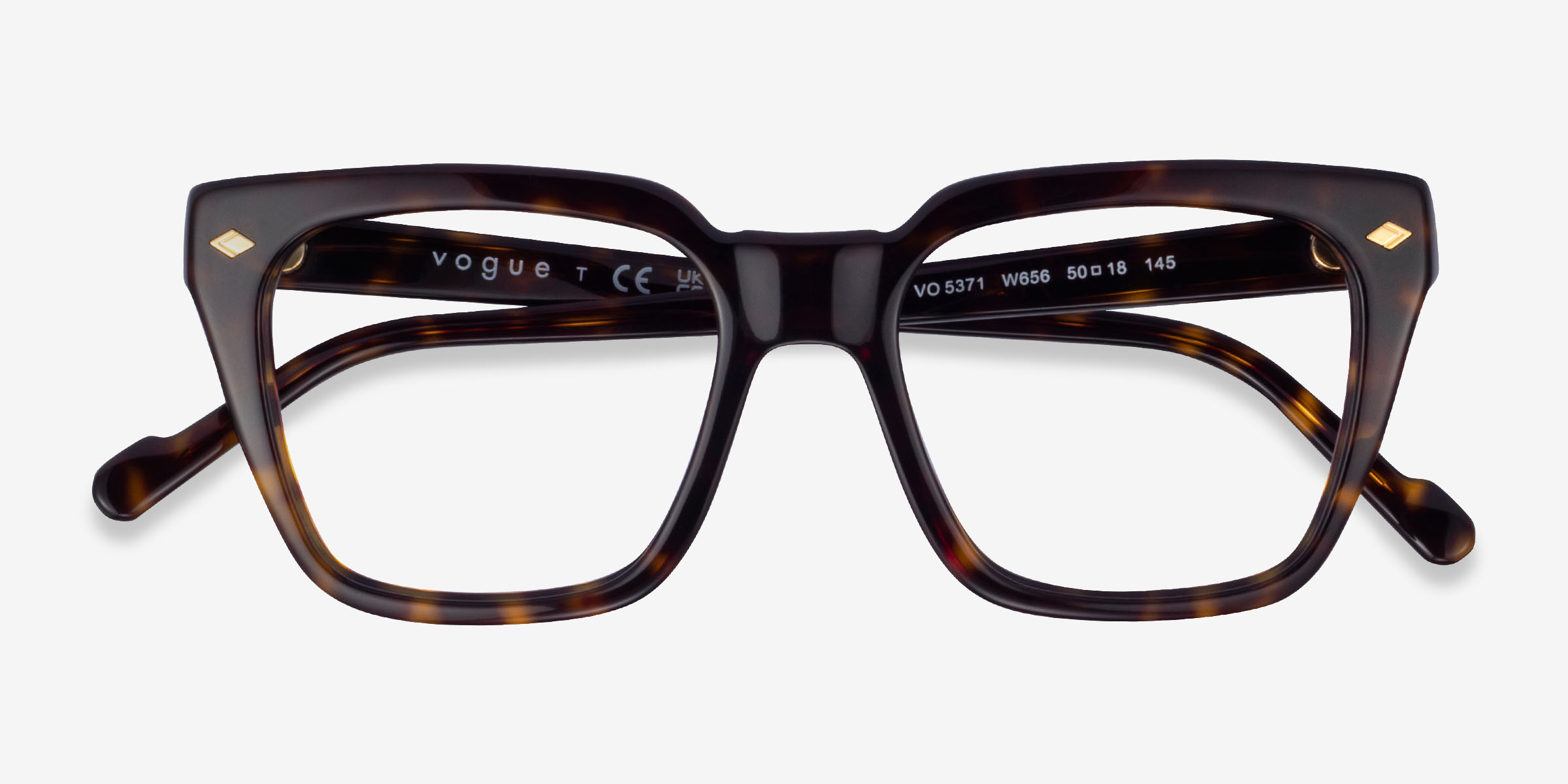 Vogue Eyewear VO5371 - Square Dark Tortoise Frame Eyeglasses | Eyebuydirect