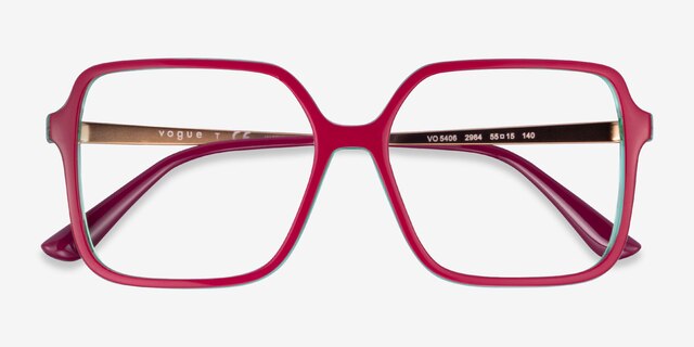 Vogue Eyewear VO5406 Red Green PlasticEyeglass Frames from EyeBuyDirect, Closed View