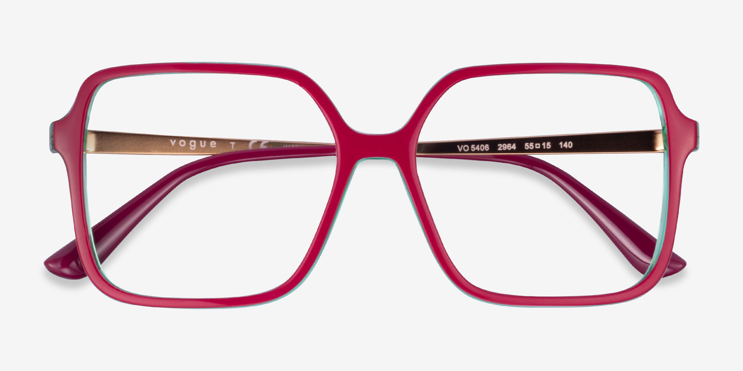 Vogue Eyewear Vo5406 Square Red Green Frame Glasses For Women Eyebuydirect