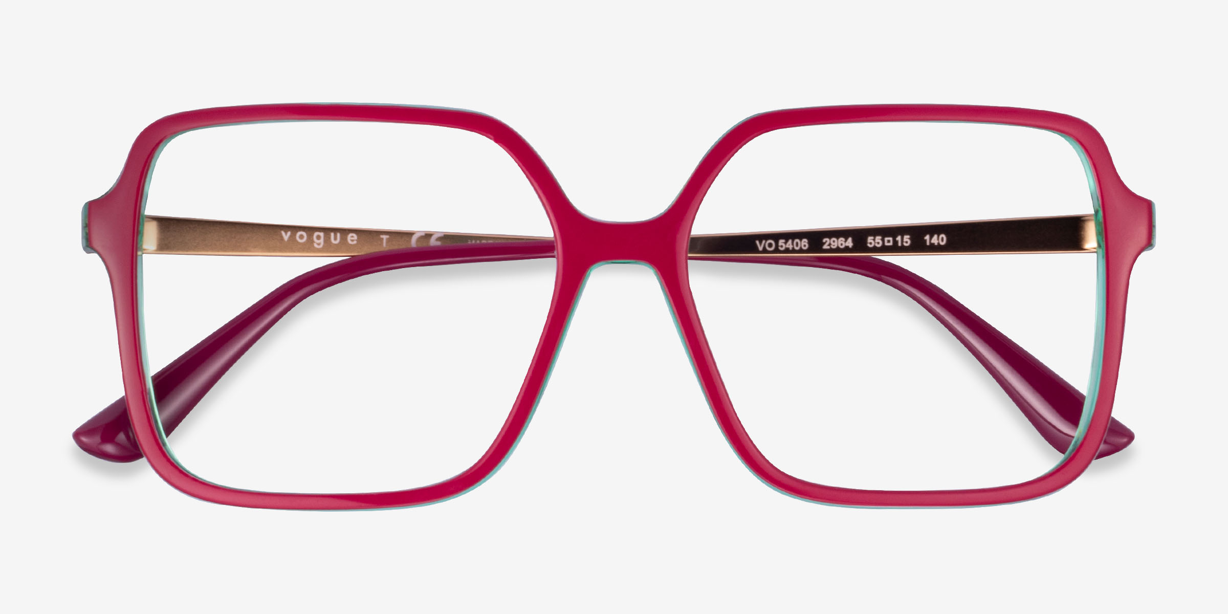 Vogue Eyewear VO5406 Square Red Green Frame Glasses For Women