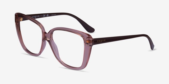 Vogue Eyewear VO5413 Transparent Pink PlasticEyeglass Frames from EyeBuyDirect, Angle View